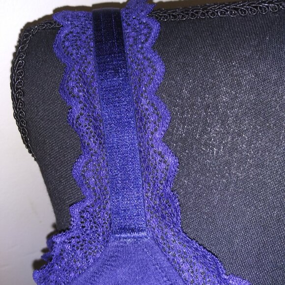 Parfait Navy Blue Wire Free Lace Stretch Bralette 38DD P5641 New/Tags - Picture 3 of 11